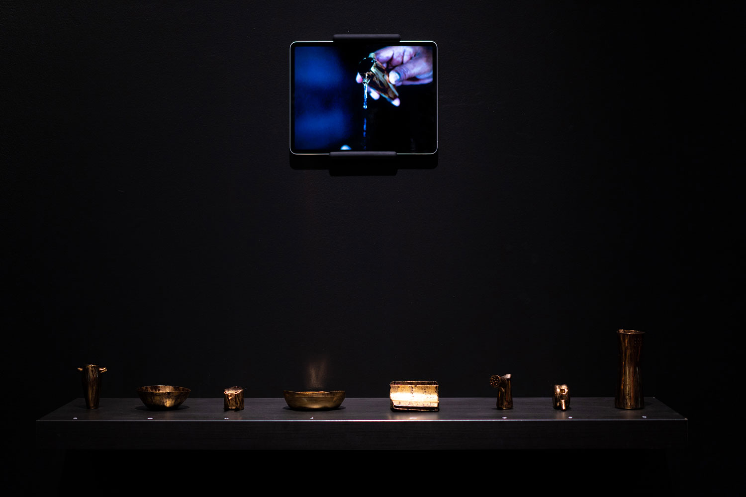 Faheem Khan, Exhibition View ‘Less Water, More Holy: Tools for Sustainable Ablution,’ MFA in Design 2022